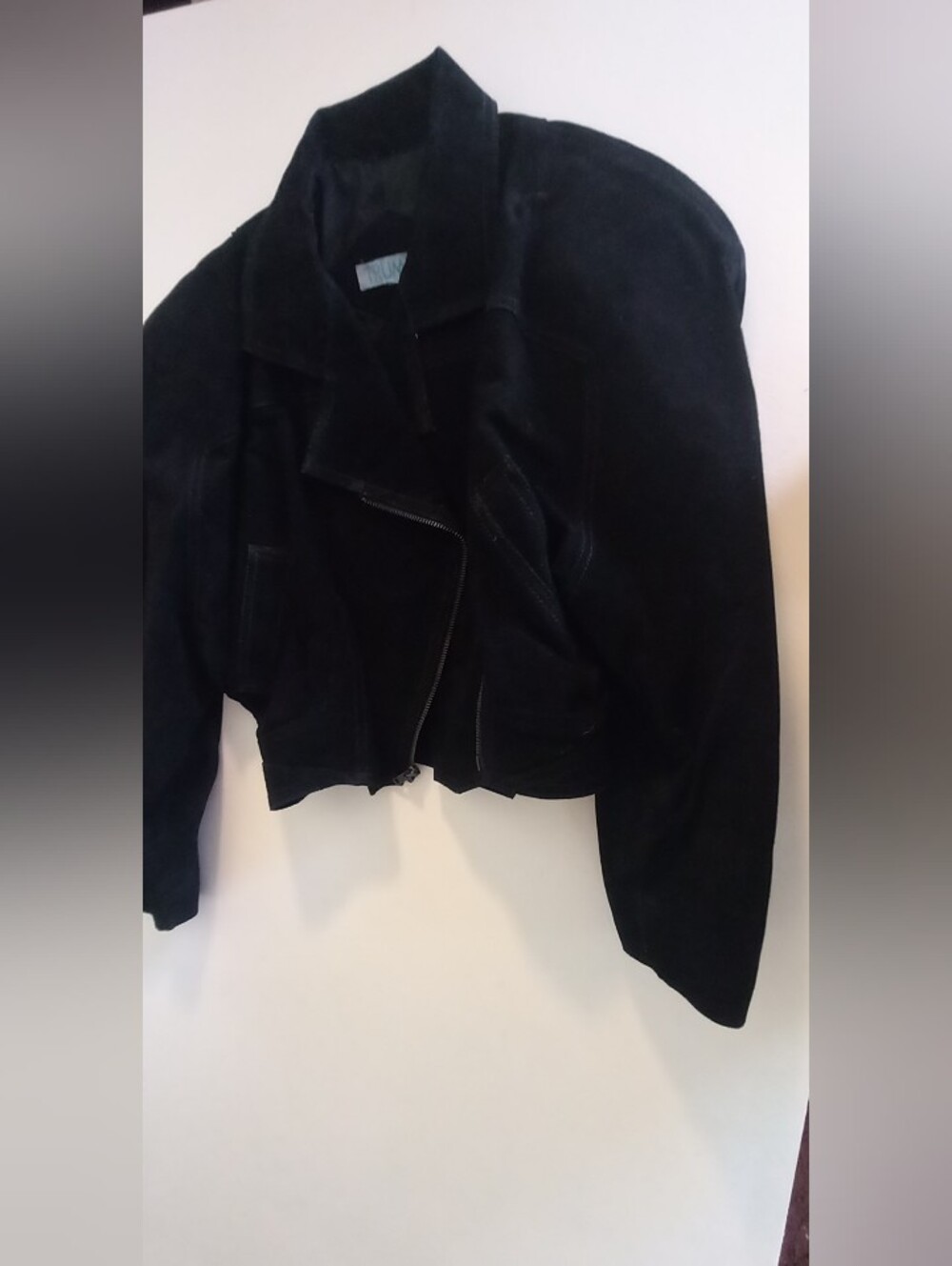 Black Suede Women's Asymmetrical Zip Moto Jacket